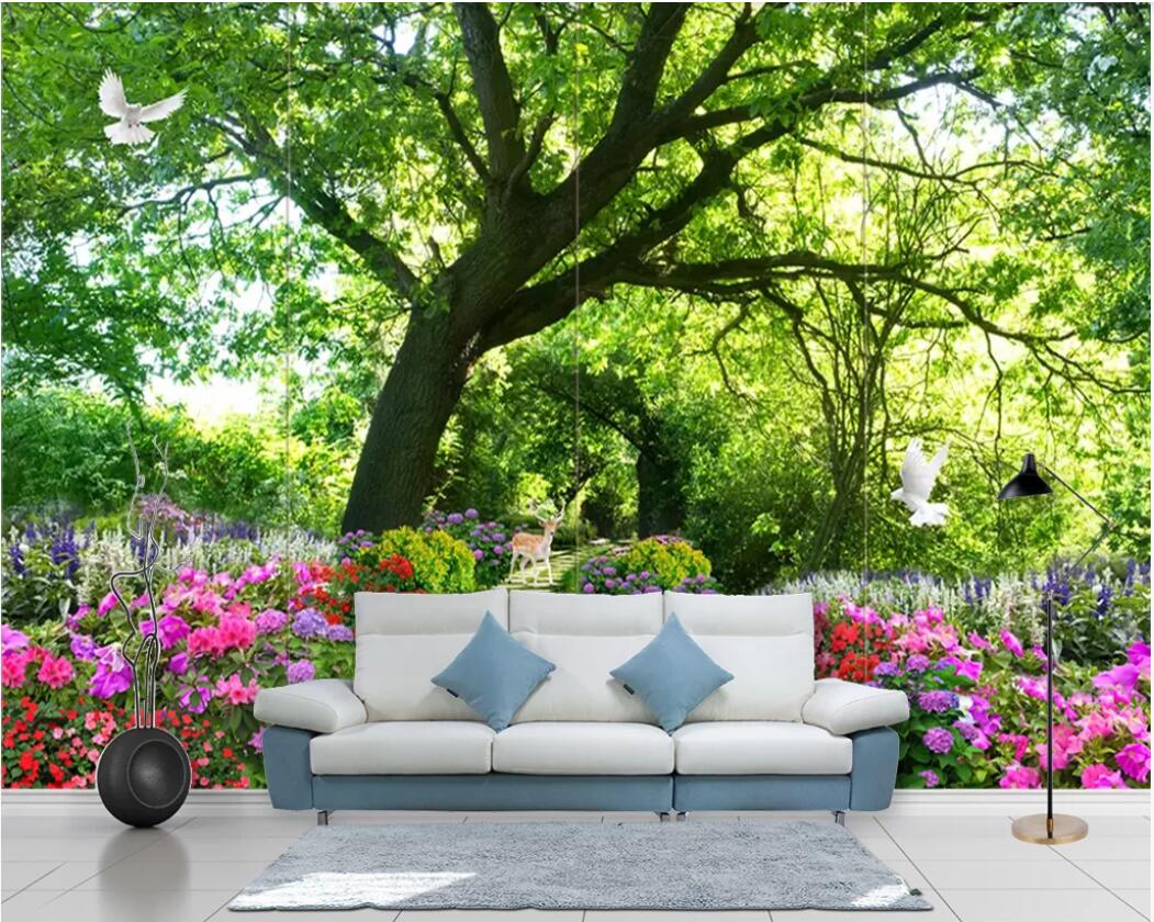 3d wallpaper custom photo mural Fresh green trail flowers big tree pigeon fawn landscape background wall home decor wall art pictures, Non-woven fabric
3d wallpaper custom photo mural Fresh green trail flowers big tree pigeon fawn landscape background wall home decor wall art pictures, Non-woven fabric