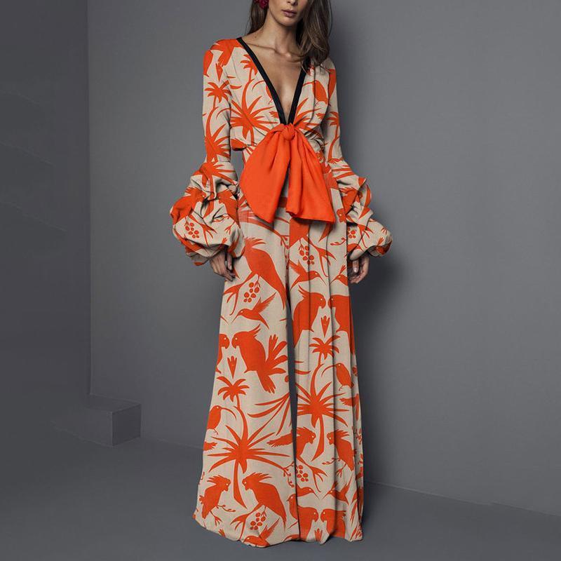 Fashion Women Lantern Sleeve Print Jumpsuits Sexy V-Neck Boho Wide Leg Jumpsuits Bohemian Lady Long Sleeve Summer Beach Overalls, Range
Fashion Women Lantern Sleeve Print Jumpsuits Sexy V-Neck Boho Wide Leg Jumpsuits Bohemian Lady Long Sleeve Summer Beach Overalls, Range