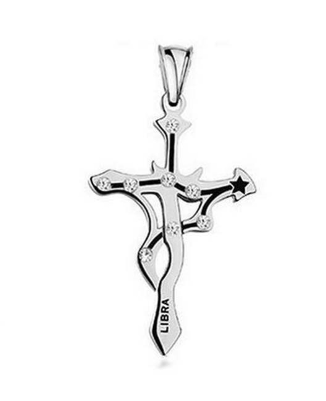 Men and women twelve constellation necklace cross personality titanium steel pendant DJN38 mix order Pendant Necklaces jewelry