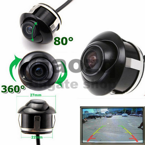 360 Degree Rotation Universal Reversing Car Front Rear SideView HD Camera Wide Angle 5m video Cable Waterproof Night Vision Camera