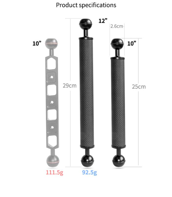 SUPE SCUBALAMP 10inch 12inch Carbon Fibre Float Arm Underwater Photography Accessories Scuba Diving Equipment
SUPE SCUBALAMP 10inch 12inch Carbon Fibre Float Arm Underwater Photography Accessories Scuba Diving Equipment