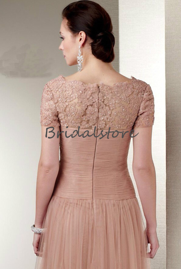 vintage mother of bride dresses dark blush sweetheart full length short sleeves tulle beaded long formal evening gowns zipper back australia