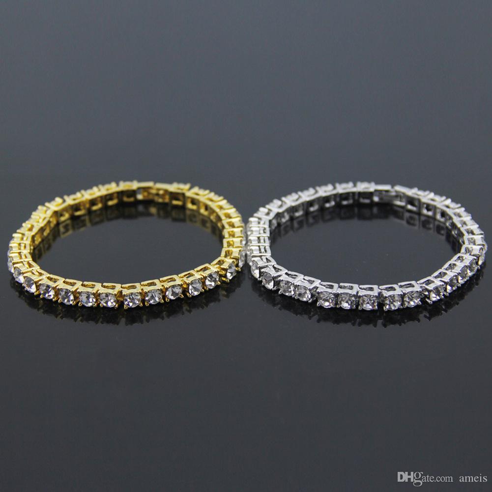 Bling iced out chains Bracelet for Men and women diamond tennis bracelet iced out cuban link chains hip hop bling chains jewelry men