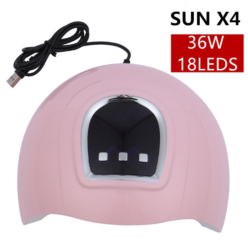 36W SUN X4 UV LED Lamp With 18Leds UV Lamp Nail Dryer Machine For All Gels For Nail Dryer Polish Quick Machine, Pink
36W SUN X4 UV LED Lamp With 18Leds UV Lamp Nail Dryer Machine For All Gels For Nail Dryer Polish Quick Machine, Pink
