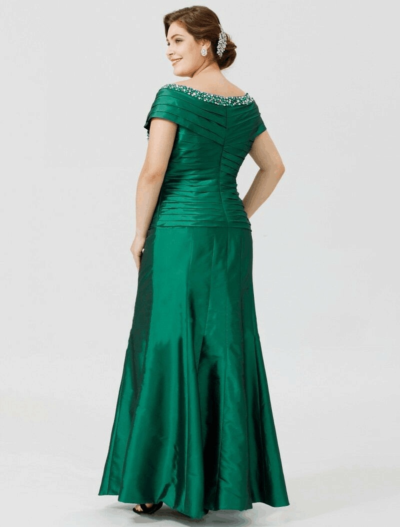 2020 Mermaid Mother Of The Bride Dresses Green Crystal Floor Length Formal Dresses For Wedding And Party Custom Made Wedding Guest Gowns