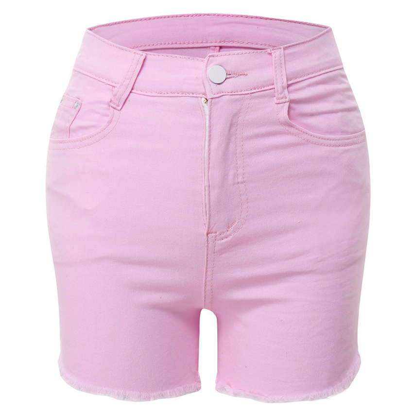 Spot European spring and summer fashion solid color casual pocket button trend street shorts support mixed batch