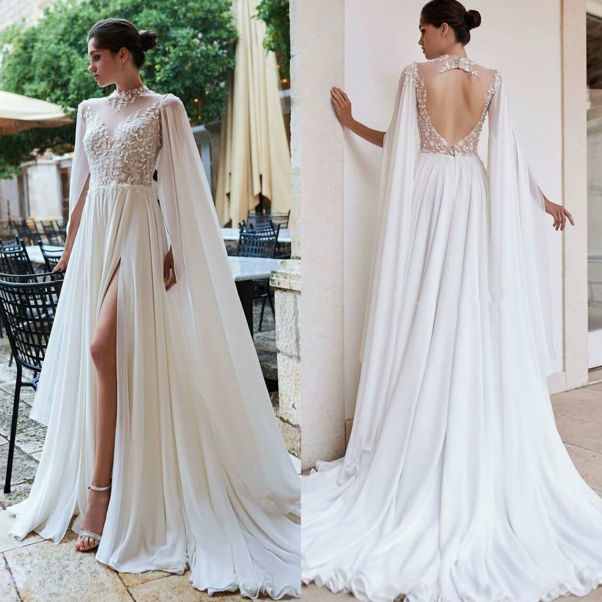 Julie Vino 2020 Wedding Dresses With Wrap A Line Lace Appliqued Beads Split Beach Boho Bridal Gowns Vestido De Novia
