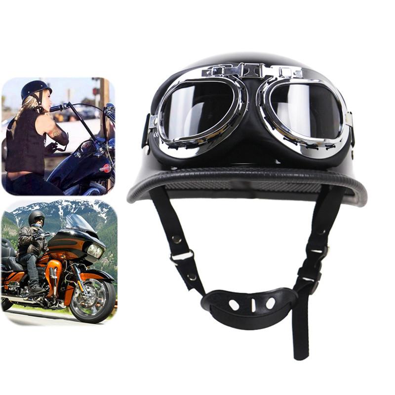Retro Motorcycle Helmets With Goggles Half Face Vintage Helmet For Scooter Cruiser Chopper Cafe Racer Riding Protective Gears, Bright black
Retro Motorcycle Helmets With Goggles Half Face Vintage Helmet For Scooter Cruiser Chopper Cafe Racer Riding Protective Gears, Bright black