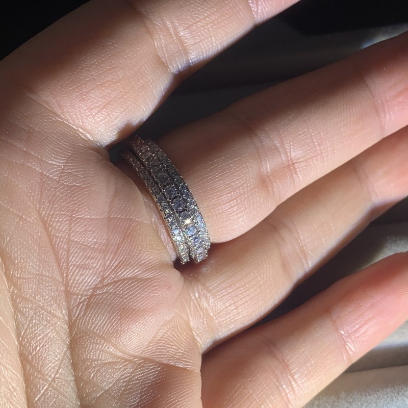 Sterg Sier Round Cut White Topaz Stackable Women's Wedding Band Ring 89f8