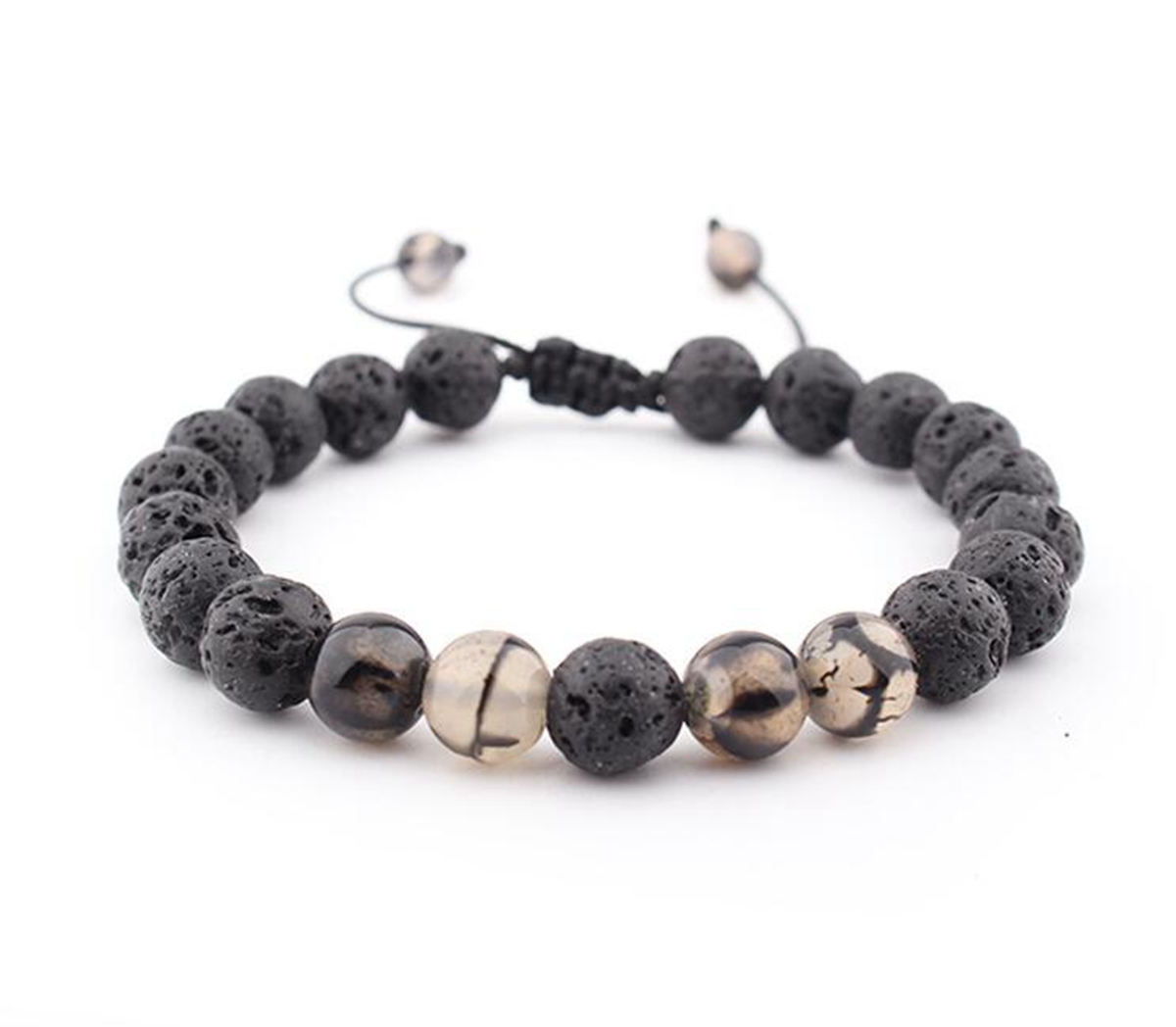 8mm Beaded Lava Rock Diffusion Bracelet Ladies Men's Braided Rope Natural Bracelet Birthday Valentine's Day Gift