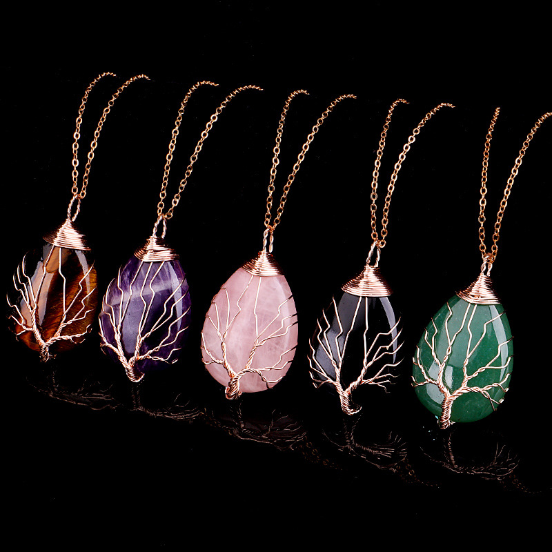 Tree Life Wire Necklace Pendants Wire Wrap Charms Natural Healing Stone Crystal Quartz Necklaces with Gold Link Chain for Women Jewelry Gift
Tree Life Wire Necklace Pendants Wire Wrap Charms Natural Healing Stone Crystal Quartz Necklaces with Gold Link Chain for Women Jewelry Gift