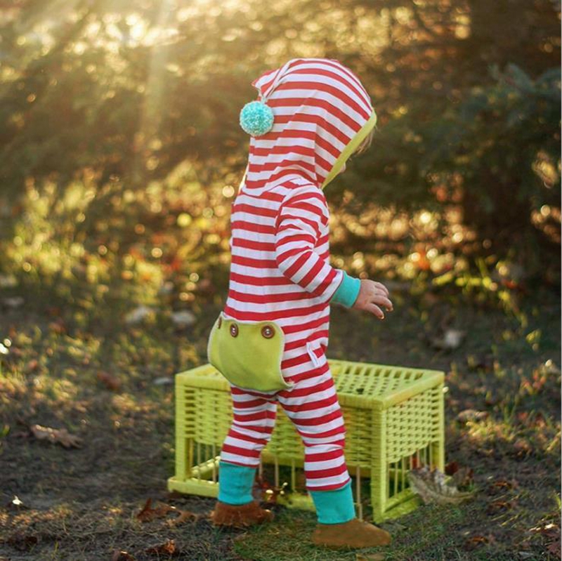 INS Baby Clothes Striped Infant Boys Hoodies Romper Long Sleeve Newborn Girls Jumpsuit Children Outfits Boutique Baby Clothing 2 Colors 4835