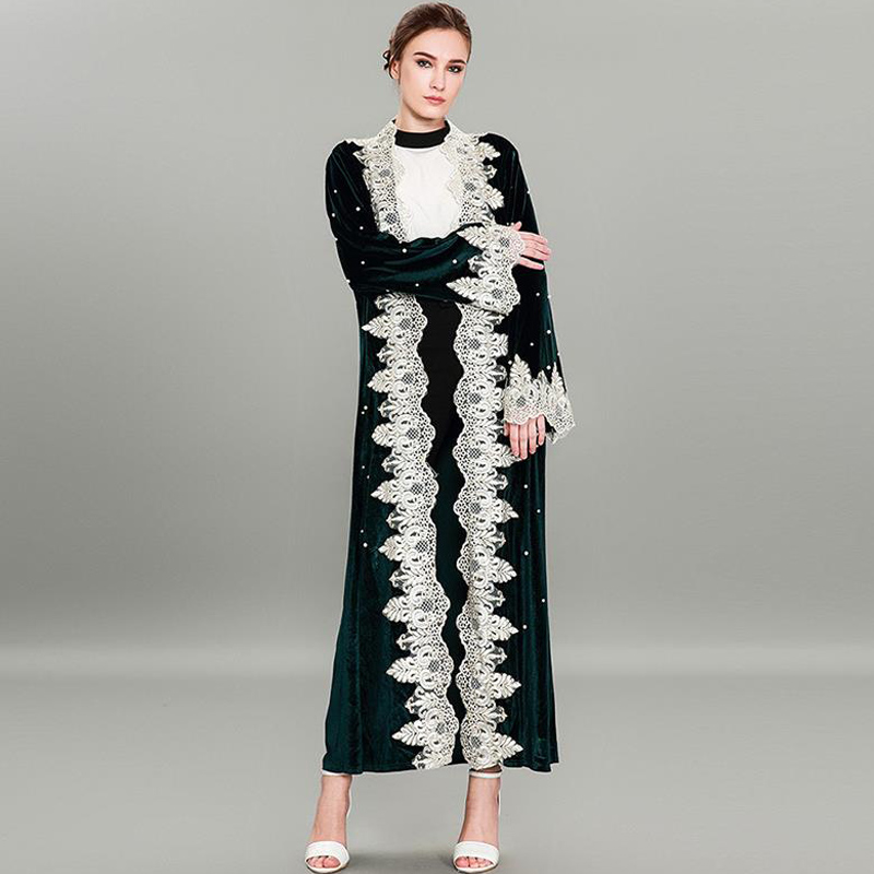 Ethnic Clothing Abaya Dubai Kaftan Velvet Cardigan Hijab Muslim Dress Robe Abayas For Women Ramadan Tesettur Elbise Turkish Islamic