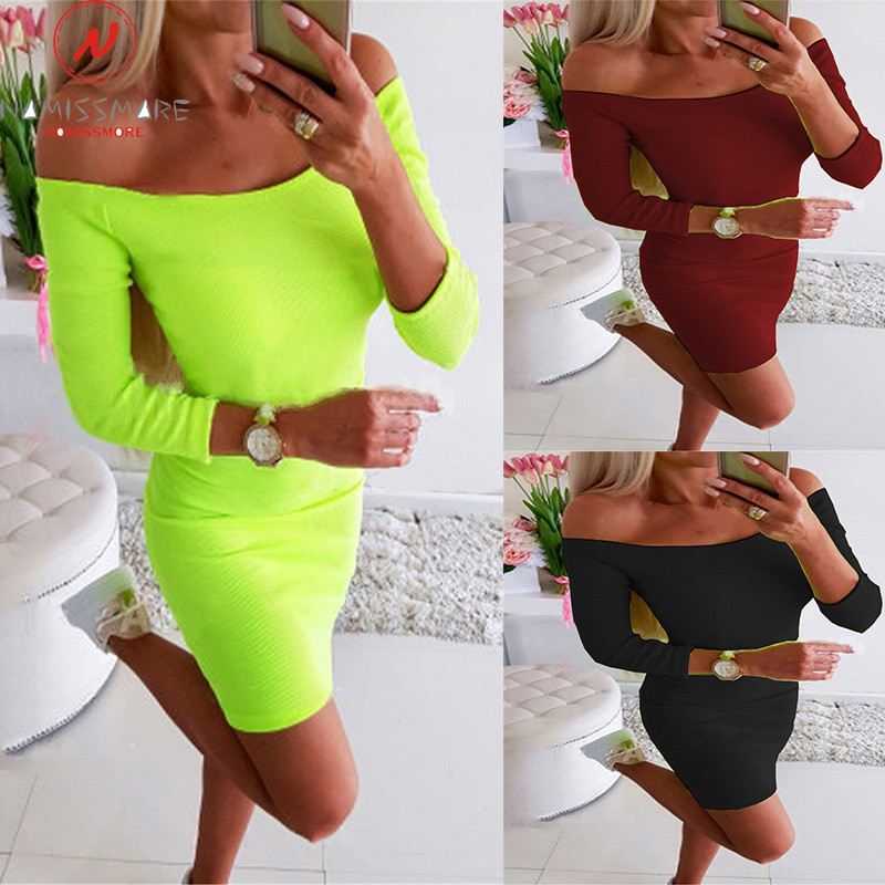 Fashion Women Spring Autumn Mini Dress Slash Neck Solid Color 3/4 Sleeve Slim Hips Pullovers Pencil Dress for Streetwear, Black
Fashion Women Spring Autumn Mini Dress Slash Neck Solid Color 3/4 Sleeve Slim Hips Pullovers Pencil Dress for Streetwear, Black