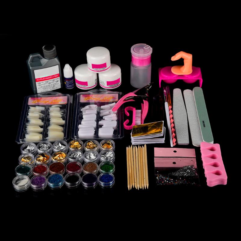Nails Art Femme 24pc Acrylic Nail Art Tips Powder Liquid Brush Glitter Clipper File Set Kit120ml Nail Set clou Mujer chiodo
Nails Art Femme 24pc Acrylic Nail Art Tips Powder Liquid Brush Glitter Clipper File Set Kit120ml Nail Set clou Mujer chiodo