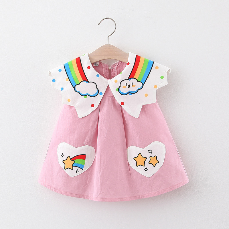rainbow collar lovely toddler baby girls dress summer casual children's clothing kids dresses for girls elegant, Pink
rainbow collar lovely toddler baby girls dress summer casual children's clothing kids dresses for girls elegant, Pink