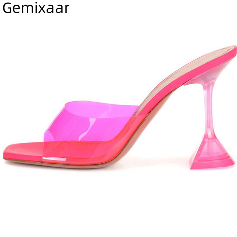 Chic Summer Slippers Women Square Toe Slim Shallow Cute Ladies Fashion Slides High Goblet Heel Jelly Colors Runway Shoes Woman, Orange
Chic Summer Slippers Women Square Toe Slim Shallow Cute Ladies Fashion Slides High Goblet Heel Jelly Colors Runway Shoes Woman, Orange