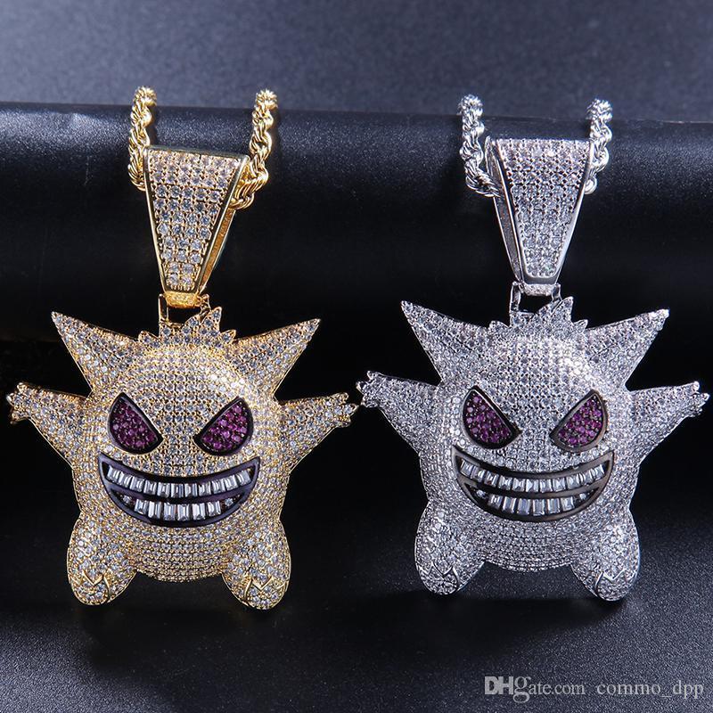 Iced Out Gengar Necklaces For Men Women Bling Bling Cz Stone Game Elf Pendant Gold Silver Rope Chains Hip Hop Jewelry
Iced Out Gengar Necklaces For Men Women Bling Bling Cz Stone Game Elf Pendant Gold Silver Rope Chains Hip Hop Jewelry