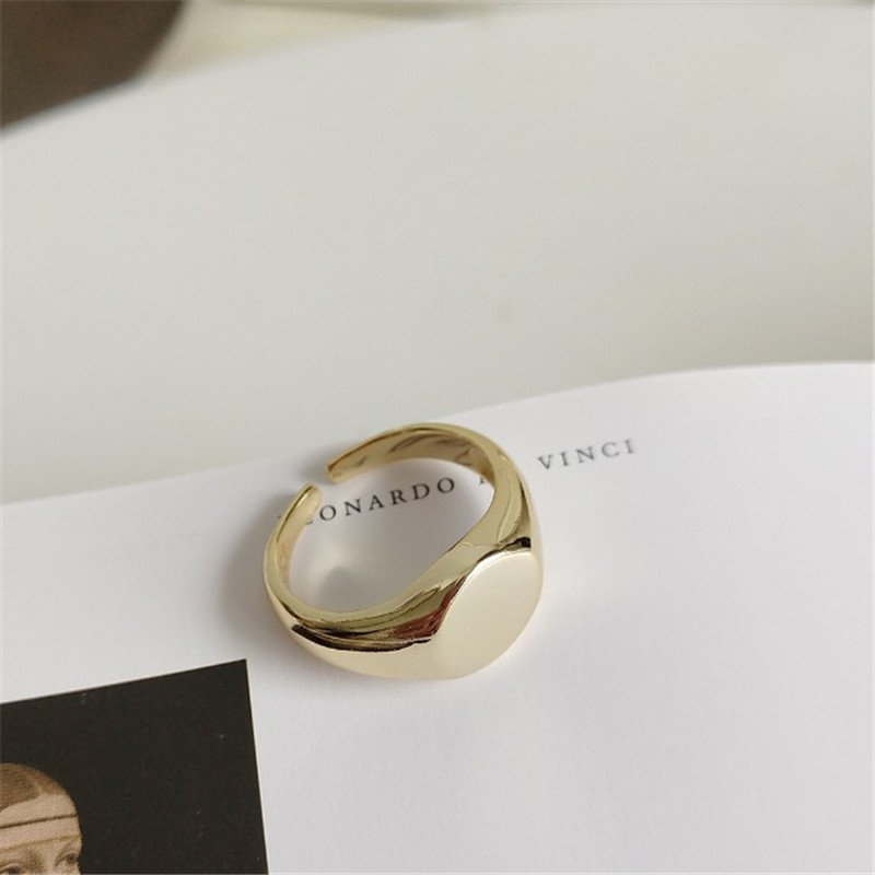 925 Sterling Silver Jewelry Round Open Statement Rings for Women anillos mujer 18k Gold Color Wedding Gifts Fashion Adjustable Ring