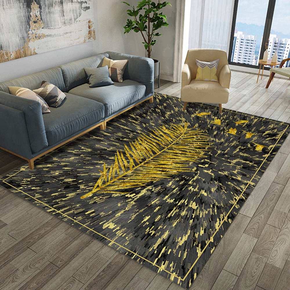 Simple modern feather living room rugs bedroom carpet children's bedside model window mat floor 3d mat rainbow rug