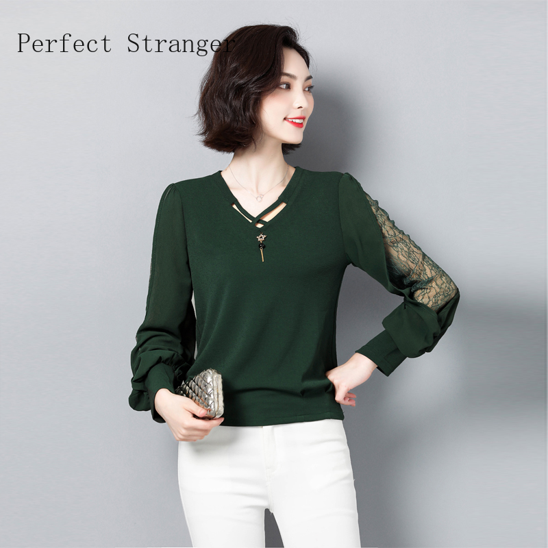 2019 Autumn Winter New Arrival Fashion V Collar Long Sleeve Lace Decorated Woman Chiffon Blouse, Green
2019 Autumn Winter New Arrival Fashion V Collar Long Sleeve Lace Decorated Woman Chiffon Blouse, Green