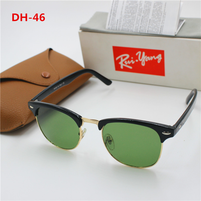 Hot New high quality Fashion men's and women's club sunglasses black frame Green glass lens UV400 protection brown case, White;black
Hot New high quality Fashion men's and women's club sunglasses black frame Green glass lens UV400 protection brown case, White;black