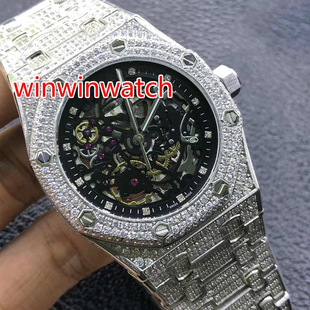 full iced out watch rose gold and silver case watch glass back high quality mens full diamond wristwatch sapphire crystal Automatic
full iced out watch rose gold and silver case watch glass back high quality mens full diamond wristwatch sapphire crystal Automatic