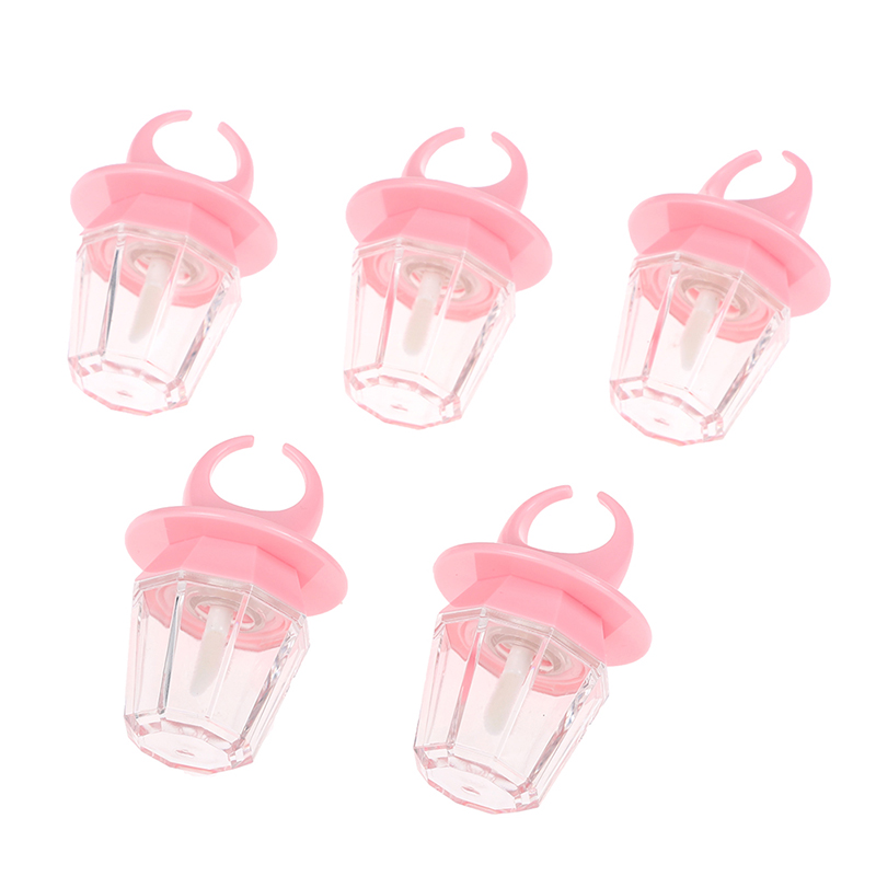 8ml Pink Diamond Ring Shape Empty Lip Gloss Bottle Lipgloss Tube Pink Lip Gloss Tube Lips Bottle Wand Brush Container New
