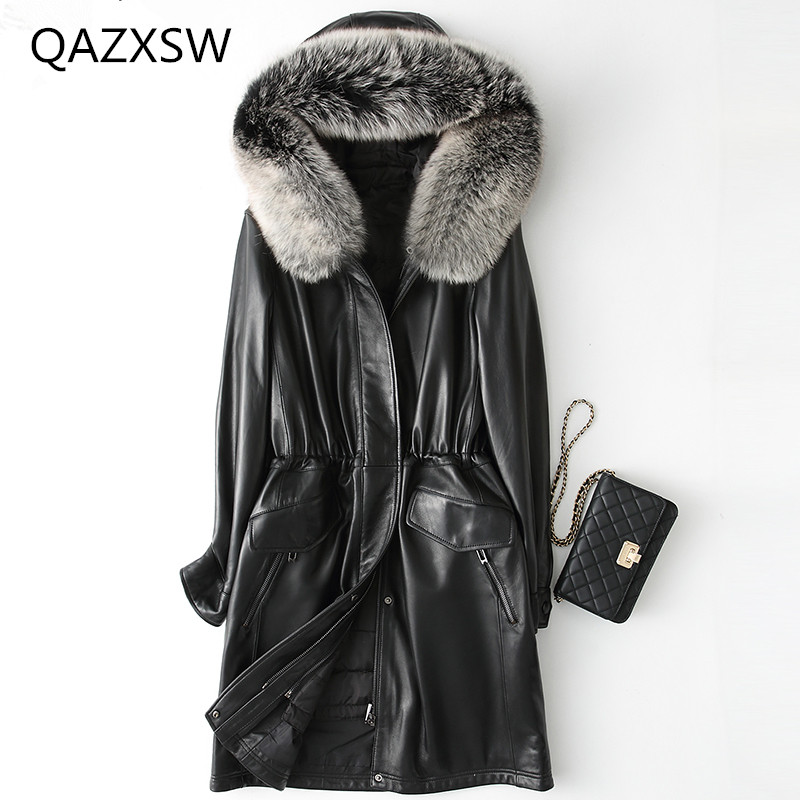2018 New Women's Winter Genuine Leather Outer Leather Down Jacket Long Sheep Pie To Overcome Thick Warm Coat LE165, Black
2018 New Women's Winter Genuine Leather Outer Leather Down Jacket Long Sheep Pie To Overcome Thick Warm Coat LE165, Black