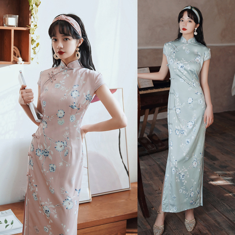 Vintage Chinese Style Qipao Long Handmade Button Cheongsam Dress Women's Mandarin Collar Traditional Dress Size S -3XL
Vintage Chinese Style Qipao Long Handmade Button Cheongsam Dress Women's Mandarin Collar Traditional Dress Size S -3XL