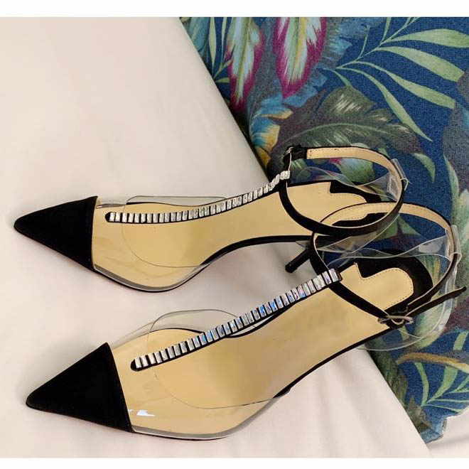 Hot Sale- Red bottom high heels crystals t strap Clear slingback pumps transparent heels women wedding party summer shoes with box, Black
Hot Sale- Red bottom high heels crystals t strap Clear slingback pumps transparent heels women wedding party summer shoes with box, Black