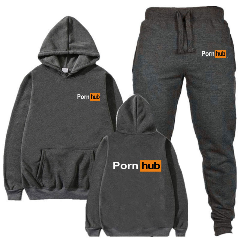 Fleece Hoodie And Sweatpants Suits Men/Women Streetwear Funny Sweatshirts And Pants Tracksuit Sport Suit