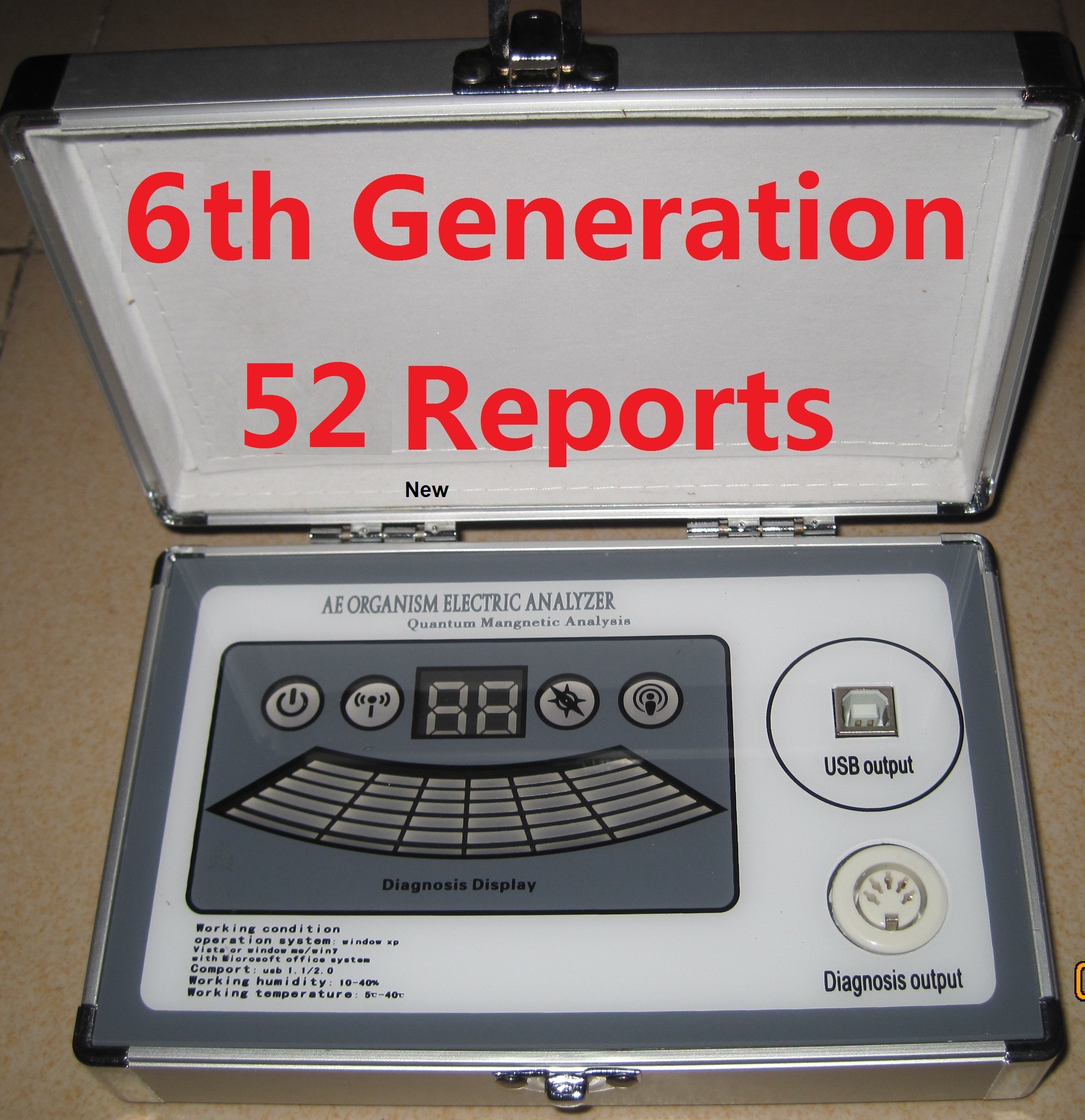 2021 New sixth generation AE Organism bio electric body analyzer quantum weak magnetic resonance analyzer with 52 reports Ver 4.8.0 DHL Free
2021 New sixth generation AE Organism bio electric body analyzer quantum weak magnetic resonance analyzer with 52 reports Ver 4.8.0 DHL Free