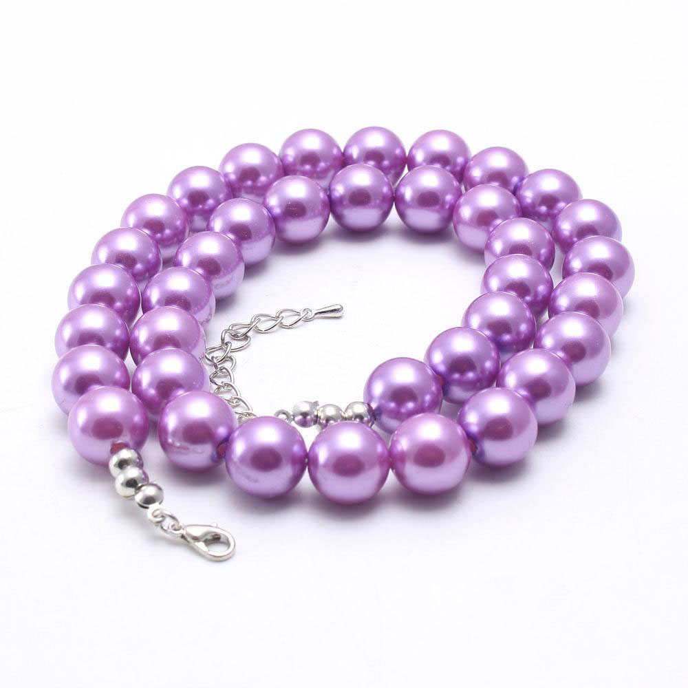Newest Style Fashion Solid Color Pearl Kid Chunky Necklace Girls Bubblegum Beads Chunky Necklace Jewelry For Children