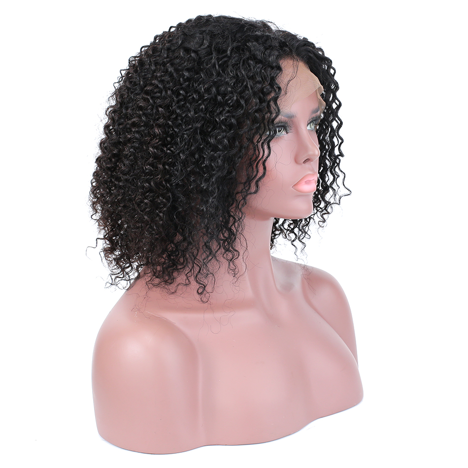Deep Wave Lace Front Human Hair Short Bob Wigs With Baby Hair Brazilian Remy Kinky Curly Hair Frontal Wigs For Black Women