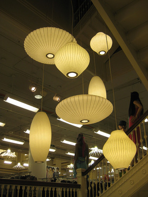 George Nelson Bubble Saucer Lamp E27 LED White Silk Pendant Light White Silk Flat Ball White Silk hanging Lighting