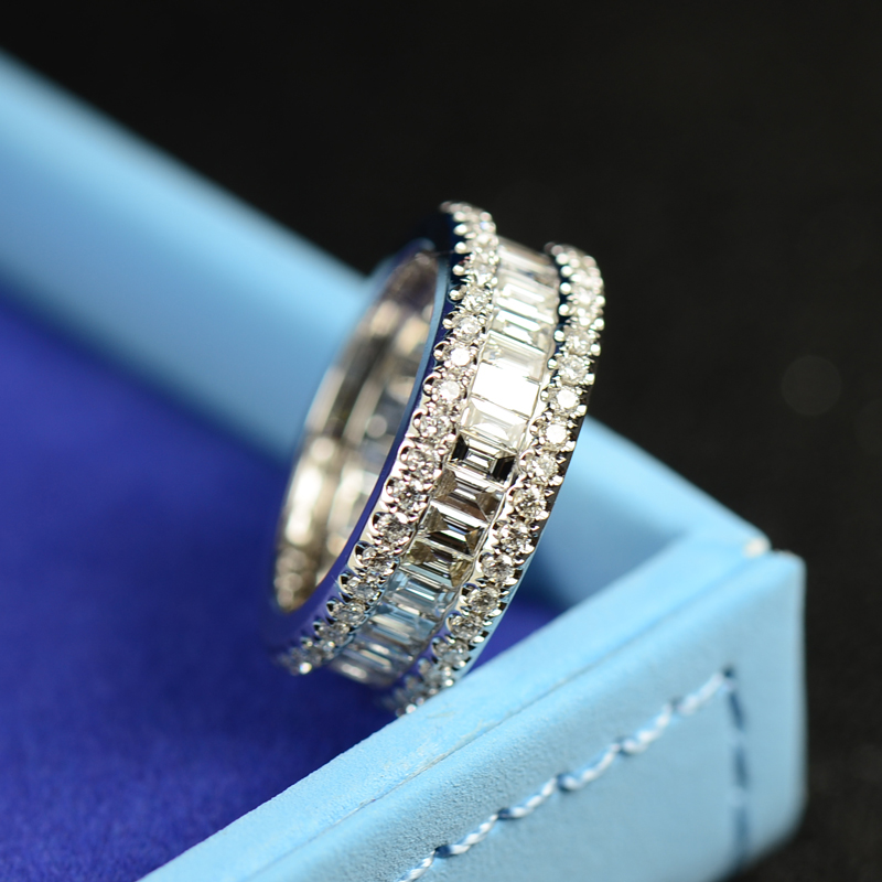 Victoria Wieck Luxury Jewelry 925 Sterling Silver Princess Cut White Topaz CZ Diamond Women Wedding Engagement Band Ring For Lovers' Gift