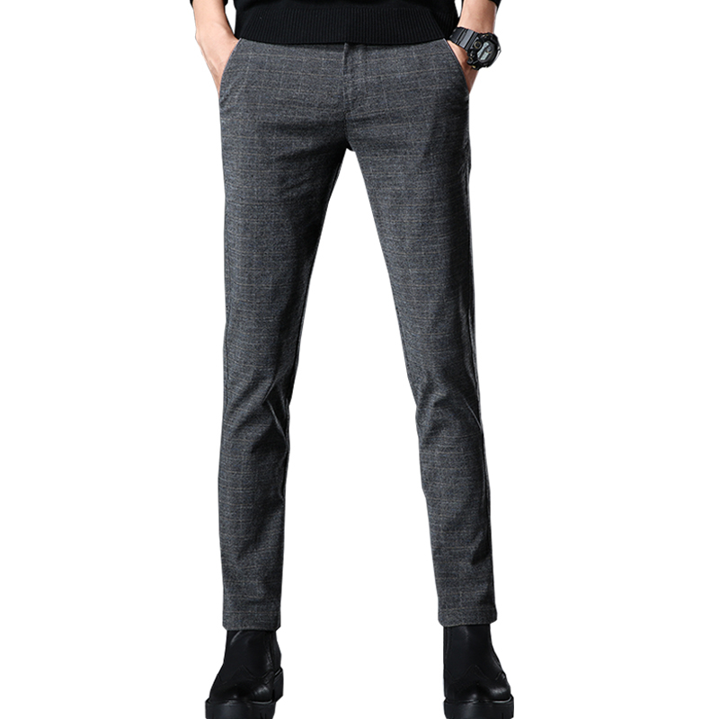 VOMINT New High Quality Men's Elastic Casual Pants Mens Business Dress Slim Jogger Stretch Long Trouser Male Suit PantsMX190902