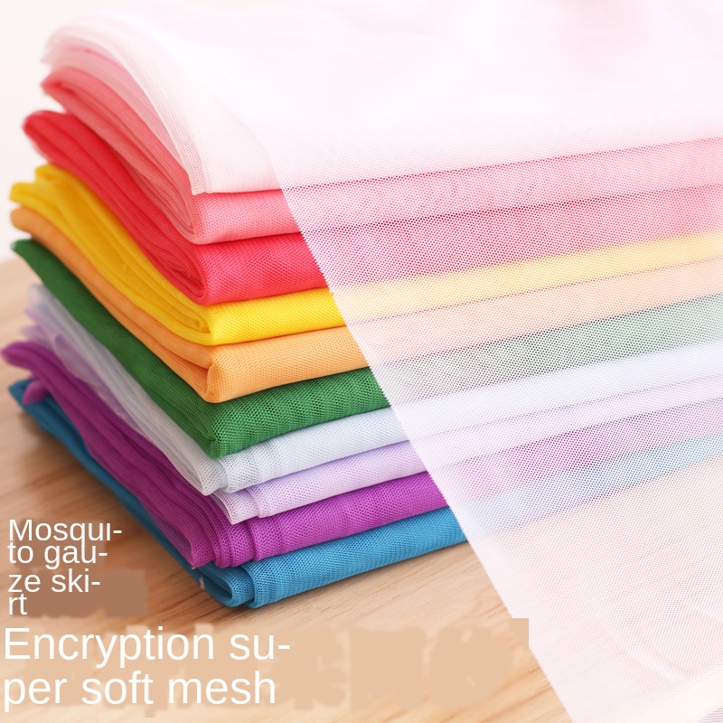 Encryption Soft Gauze Cloth Mosquito Nets Dress Material Summer Clothing Mesh Lace Fabric