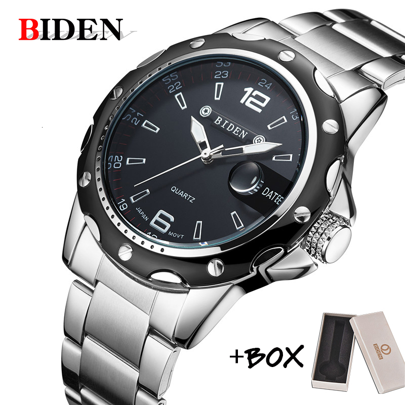 BIDEN Man Watch Stainless Steel Strap Watches Military Watch casual fashion wristwatches Waterproof Watch man relogio masculino LY191206, Black
BIDEN Man Watch Stainless Steel Strap Watches Military Watch casual fashion wristwatches Waterproof Watch man relogio masculino LY191206, Black