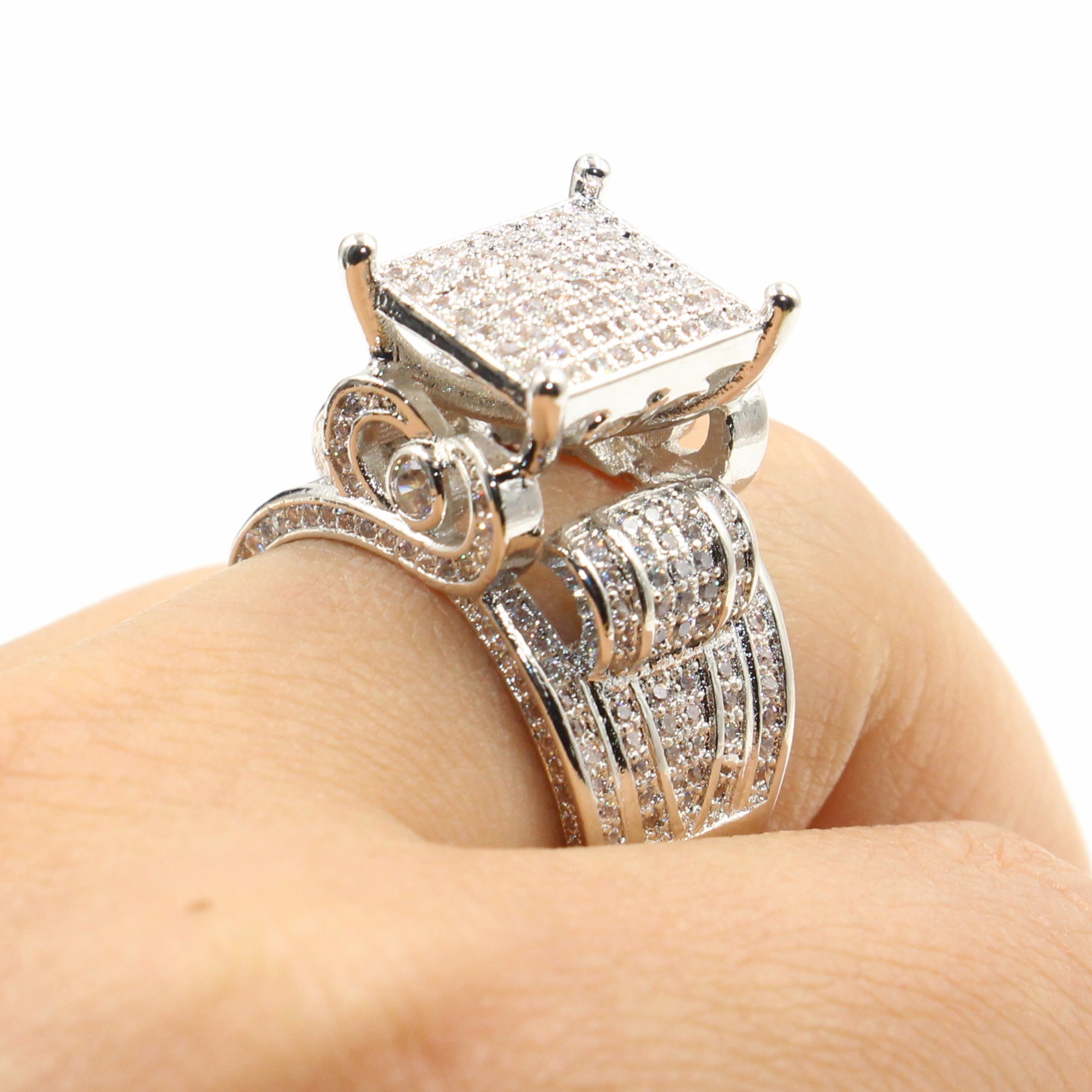 Animal Owl Ring | Sterg Sier White Sapphire CZ Dia Wedding Band for Women
