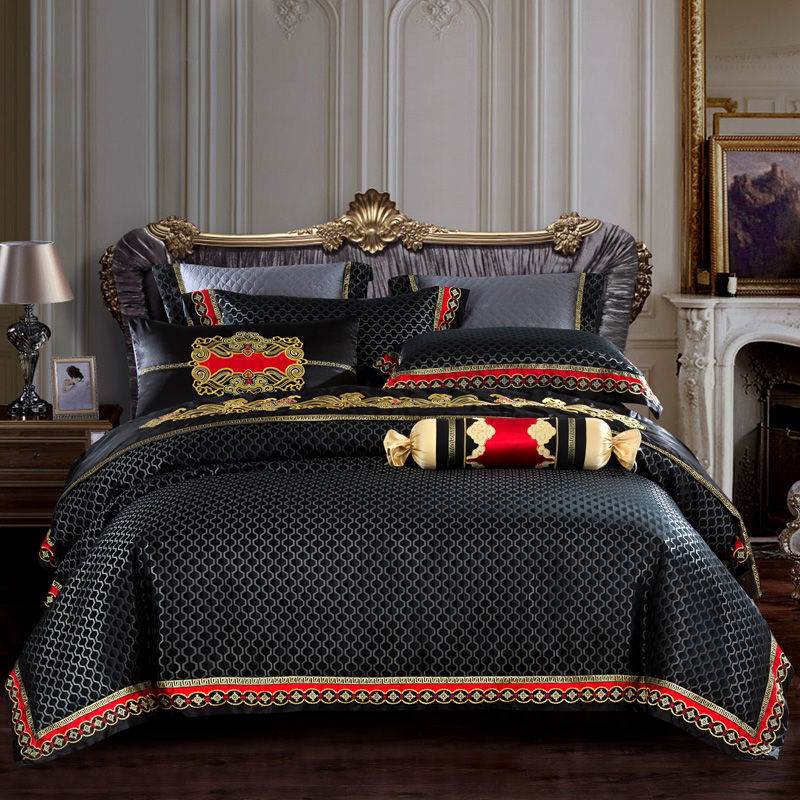 Svetanya Blue Black Silk Satin Luxury Royal Bedding set Queen King size Flat sheet Bedspread set Pillowcase Duvet cover
Svetanya Blue Black Silk Satin Luxury Royal Bedding set Queen King size Flat sheet Bedspread set Pillowcase Duvet cover