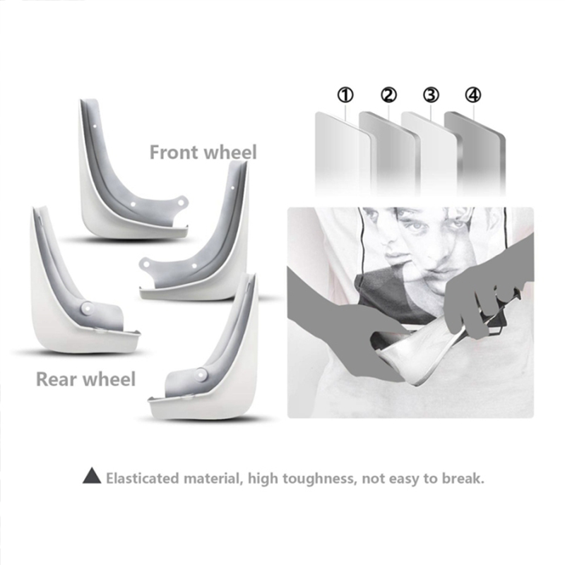 4Pcs/Set Car Mud Flaps Front Rear Mudguard Splash Guards Mudguards Car Fender Mudflaps For Tesla Model 3 2016~2019