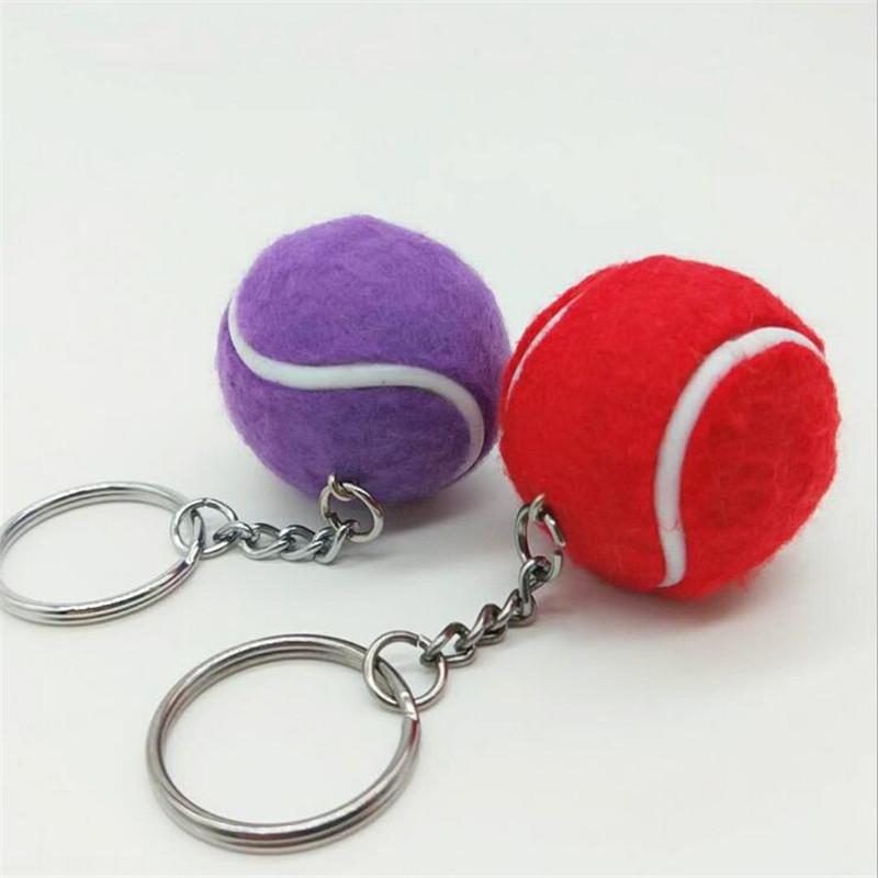 20pcs/Lot 3.5cm Tennis Creative Keychains For Bag Hanging Key Holder Metal Alloy Key Chains Key Ring Souvenir Gifts Wholesale