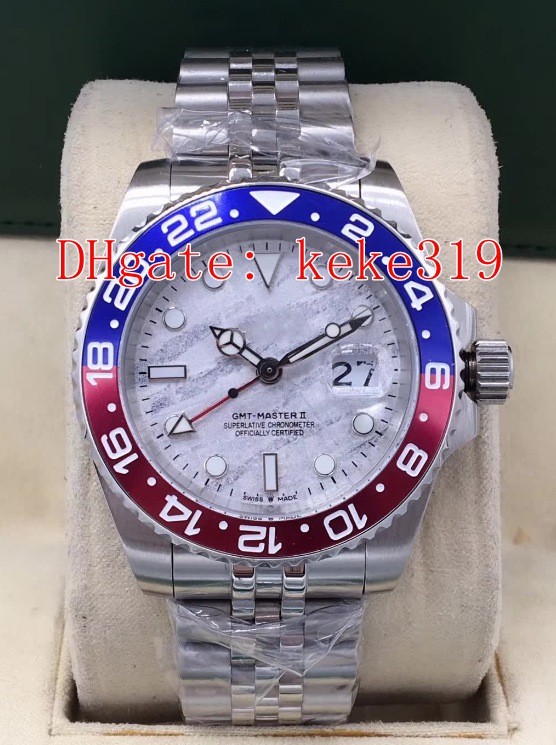 2 color New Wristwatches GMT II 126719BLRO 126719 40mm meteorites Stainless Steel jubilee Asia 2813 Movement Automatic Mens Watch Watches
2 color New Wristwatches GMT II 126719BLRO 126719 40mm meteorites Stainless Steel jubilee Asia 2813 Movement Automatic Mens Watch Watches