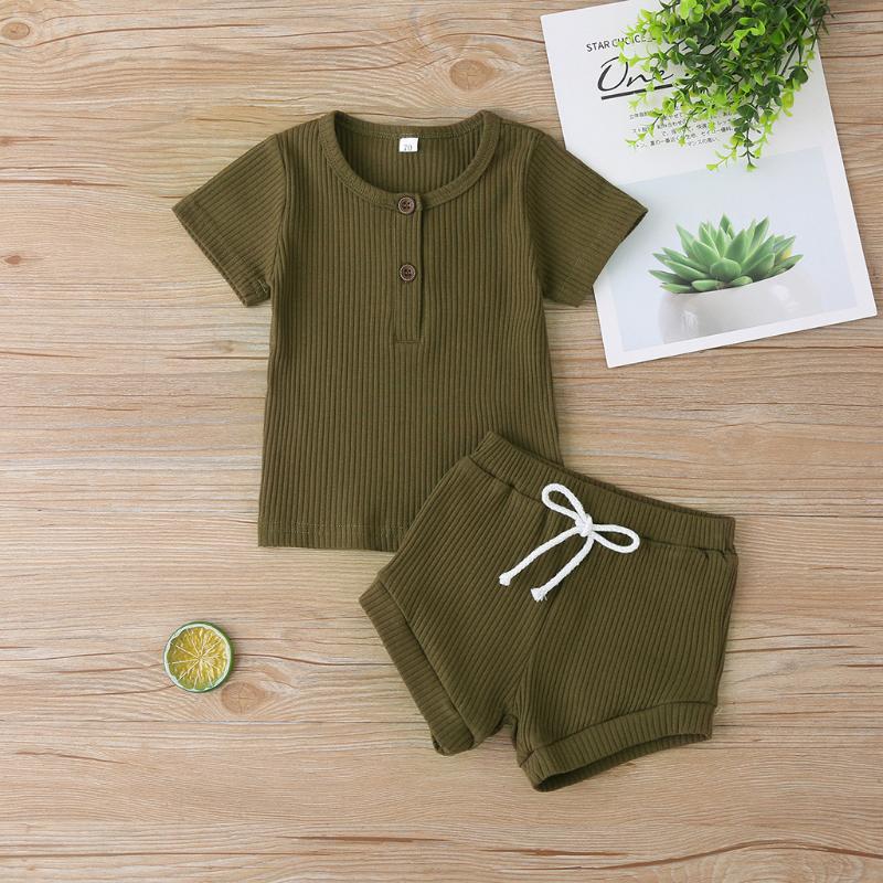 Newborn Baby Sets Toddler Baby Boys Girls Short Sleeve Bodysuit Shorts Ribbed Solid 2pcs Button Stripe Tops+shorts Outfits Set, Army green
Newborn Baby Sets Toddler Baby Boys Girls Short Sleeve Bodysuit Shorts Ribbed Solid 2pcs Button Stripe Tops+shorts Outfits Set, Army green