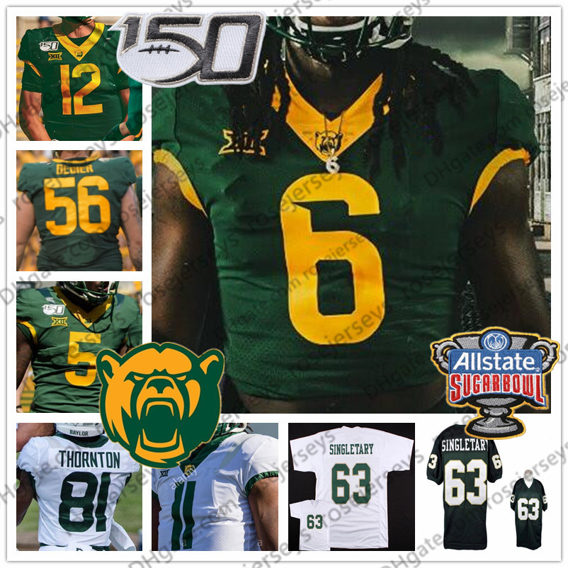 Customized NCAA Baylor Bears #6 JaMycal Hasty 11 Gerry Bohanon 81 Tyquan Thornton 5 Jalen Hurd 150TH Sugar Bowl Men Youth Kid Jersey, Black
Customized NCAA Baylor Bears #6 JaMycal Hasty 11 Gerry Bohanon 81 Tyquan Thornton 5 Jalen Hurd 150TH Sugar Bowl Men Youth Kid Jersey, Black