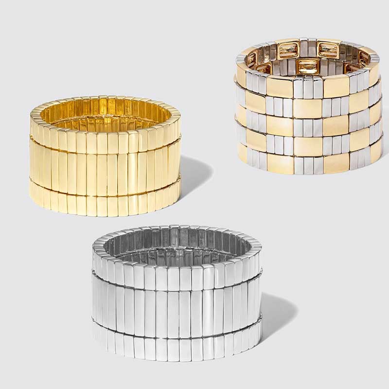 Flatfoosie Stretch Cuff Bangles Bracelet For Women and Men Gold Color Enamel Tile Stackable Street Style Boho Bracelets Jewelry
Flatfoosie Stretch Cuff Bangles Bracelet For Women and Men Gold Color Enamel Tile Stackable Street Style Boho Bracelets Jewelry