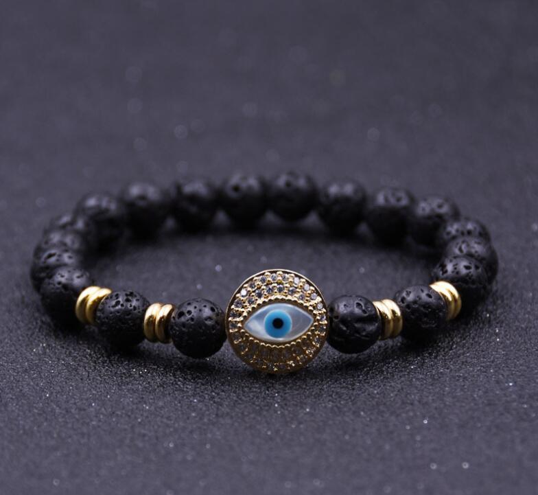 Friedman Lava Volcanic Stone Devil's Eye Bracelet Men's and Women's Essential Oil Diffusion Yoga Couple Jewelry Bracelet