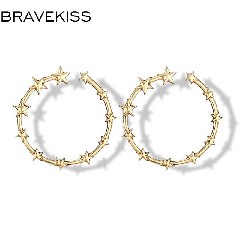 Stud BRAVEKISS Metal Star Earring Big Circle Stereo Earrings For Woman Fashion Jewelry Pendientes Accessories Mujer BPE1222
Stud BRAVEKISS Metal Star Earring Big Circle Stereo Earrings For Woman Fashion Jewelry Pendientes Accessories Mujer BPE1222
